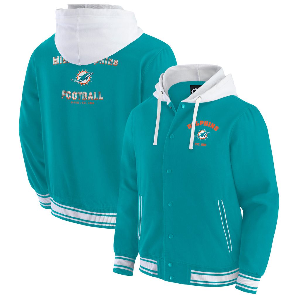 Men 2026 NFL Miami Dolphins jacket hoodie Green 011
